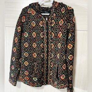 Papillon Multicolor Aztec Patterned BoHo Hood Sweater Cardigan size M